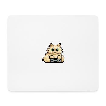 Persian cat Negan gaming in pixel art - Mouse Pad (horizontal) - white - Front