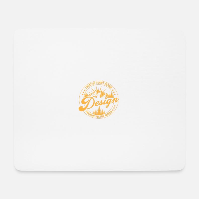 Berglandschaft Vintage Badge - Mousepad (Querformat) - Weiß