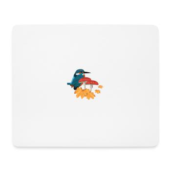 Kingfisher, Automne, Oiseau, Ornithologue, Halloween - Tapis de souris (format paysage) - blanc - Devant