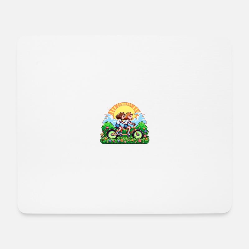 Mit dem Tandem durch die Natur - Mousepad (Querformat) - Weiß