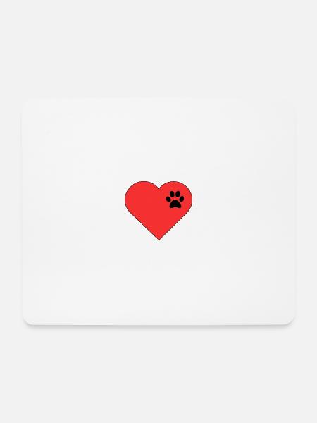 Vorlage herz Pfotenabdruck Design - Mousepad (Querformat) - Weiß