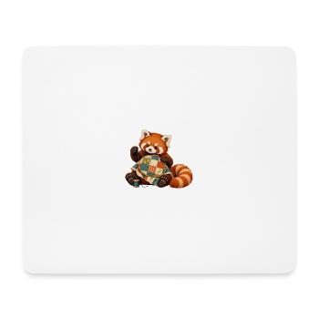 Roter Panda quiltet von Hand - Mousepad (Querformat) - Weiß - Vorne