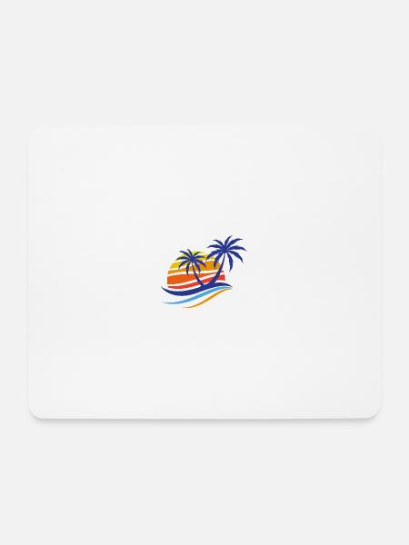 Palme Strand Sonne - Mousepad (Querformat) - Weiß
