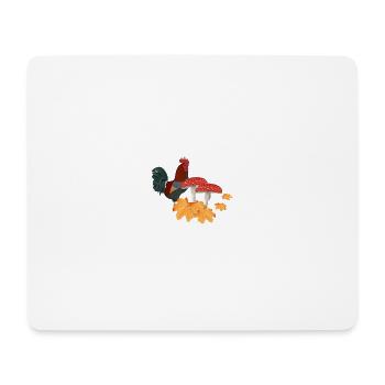 Coq Automne Oiseau Birdwatcher Halloween Effrayant - Tapis de souris (format paysage) - blanc - Devant
