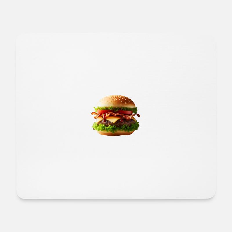 Großer Burger - Mousepad (Querformat) - Weiß