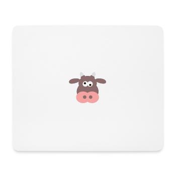 Tête de Vache marrante - Tapis de souris (format paysage) - blanc - Devant