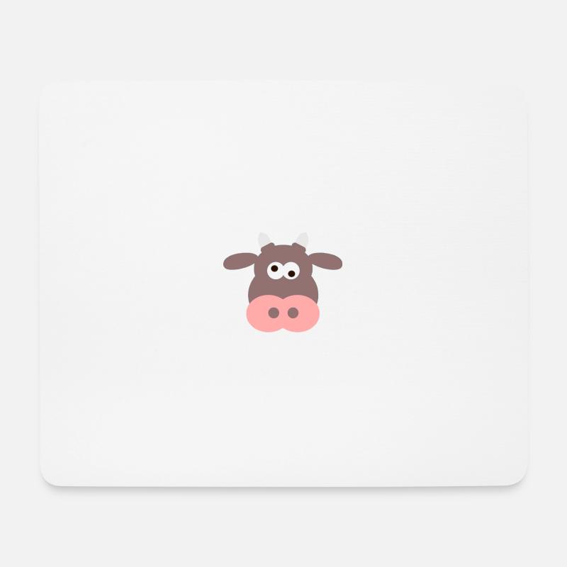 Lustiger Kuhkopf - Mousepad (Querformat) - Weiß