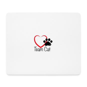 Team Cat mit Herz - Mousepad (Querformat) - Weiß - Vorne