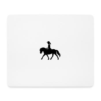 Horse rider silhouette in western style - Mouse Pad (horizontal) - white - Front