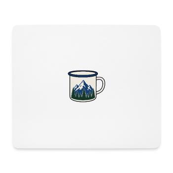Bergwald Kaffeetasse Motiv - Mousepad (Querformat) - Weiß - Vorne