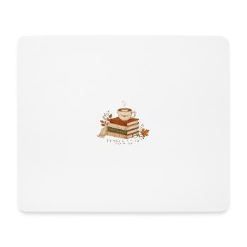 Herbstbücher und Kaffee - Mousepad (Querformat) - Weiß - Vorne