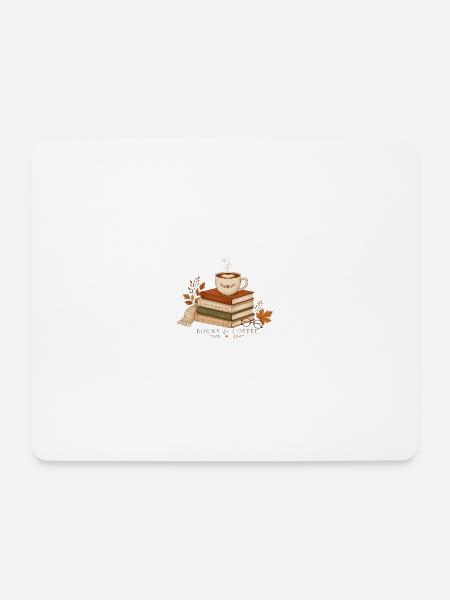Bücher und Kaffee - Mousepad (Querformat) - Weiß