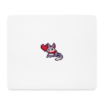 Pixelart Cat with Heart - Mousepad (Querformat) - Weiß - Vorne