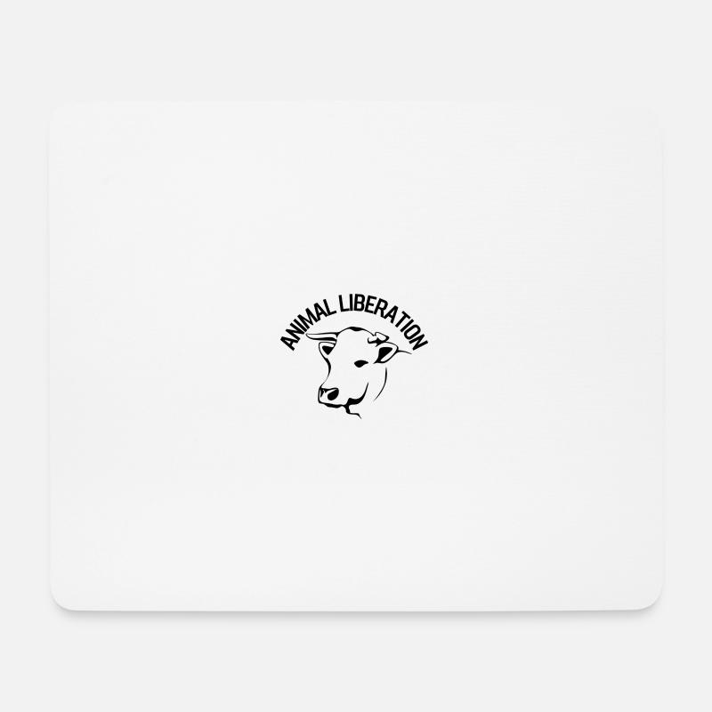 Animal Liberation Kuh - Mousepad (Querformat) - Weiß