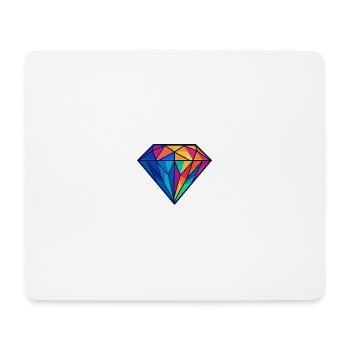Geometrischer Diamant | Bunt / Regenbogen Design - Mousepad (Querformat) - Weiß - Vorne