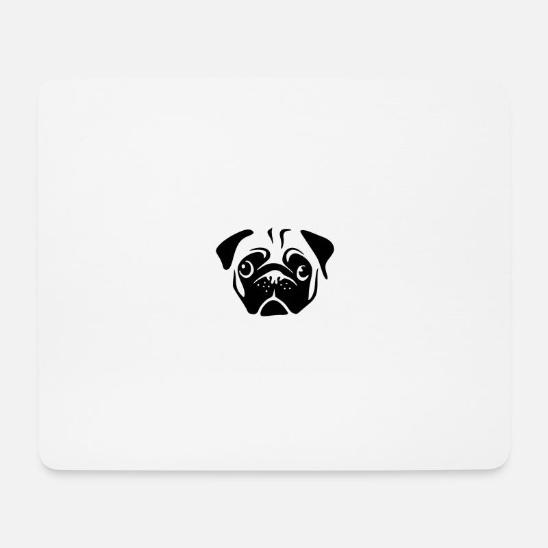 Mops - Mousepad (Querformat) - Weiß