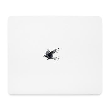 Crow Raven Paint Splash - Aquarelle moderne - Tapis de souris (format paysage) - blanc - Devant