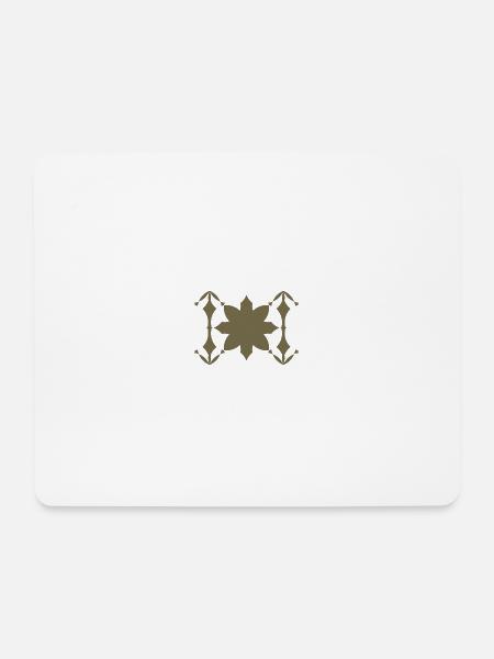 Ornamentblüten Symmetrie Muster - Mousepad (Querformat) - Weiß