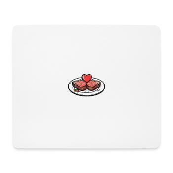 Steak Meat Giillen Couple Love Heart - Mouse Pad (horizontal) - white - Front