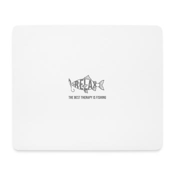 Angeln ist Therapie - Mousepad (Querformat) - Weiß - Vorne