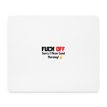 Fuck off - Mousepad (Querformat) - Weiß - Vorne