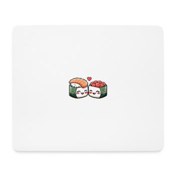 Couple de sushis amour coeur Saint-Valentin - Tapis de souris (format paysage) - blanc - Devant