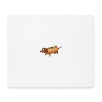Dackel im Brötchen Motiv - Mousepad (Querformat) - Weiß - Vorne