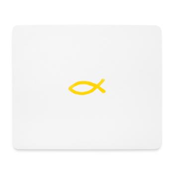 poisson Jésus jaune poisson Ichthys poisson - Tapis de souris (format paysage) - blanc - Devant