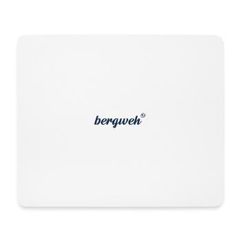 bergweh® Schriftzug dunkelblau - Exklusiv - Mousepad (Querformat) - Weiß - Vorne
