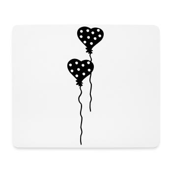 Herz Luftballons gepunktet - Mousepad (Querformat) - Weiß - Vorne