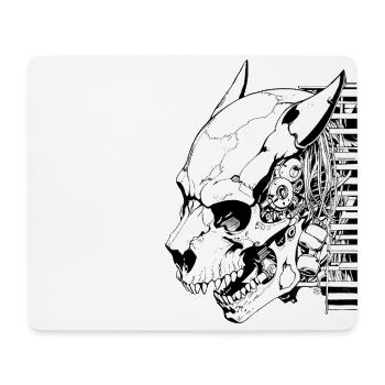 CyberCatSkull (englisch) - Mousepad (Querformat) - Weiß - Vorne