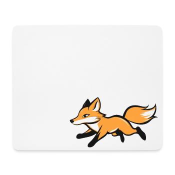 :: Un renard qui court joyeusement :: - Tapis de souris (format paysage) - blanc - Devant