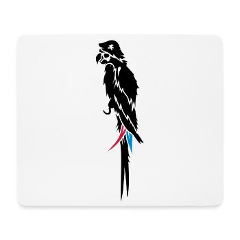 Piraten Papagei mit Augenklappe,Haken und - Mousepad (Querformat) - Weiß - Vorne