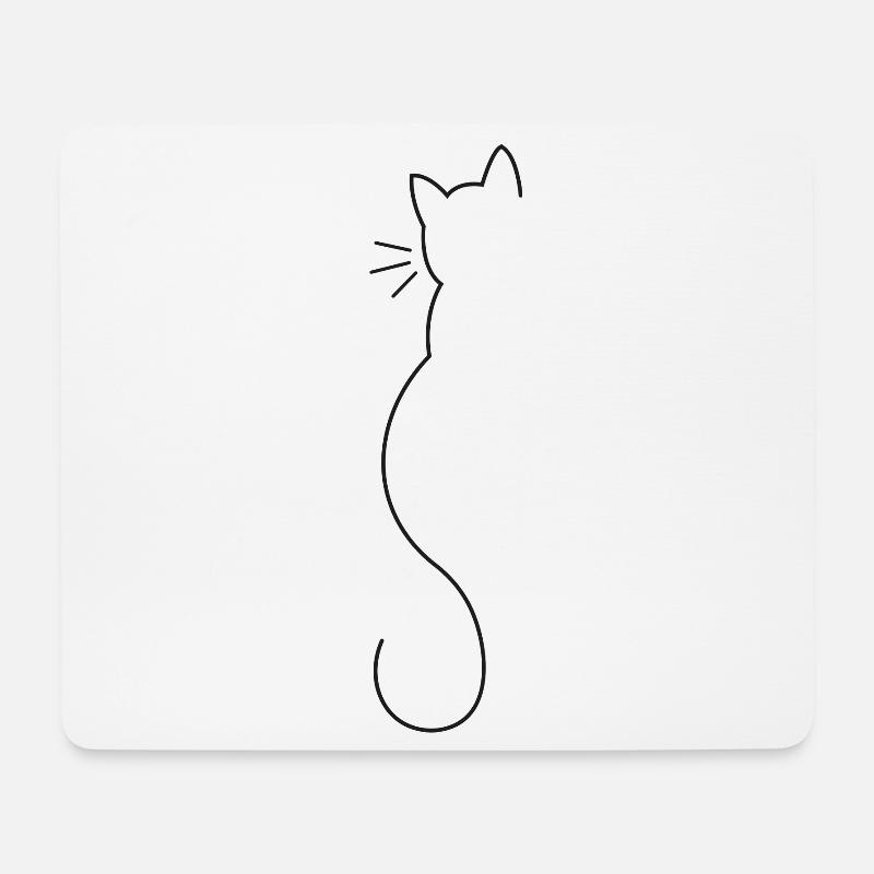 Katzen Silhouette - Mousepad (Querformat) - Weiß