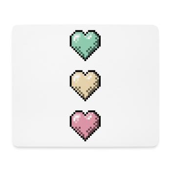 Retro Pixel Art Hearts Stack - Mousepad (Querformat) - Weiß - Vorne