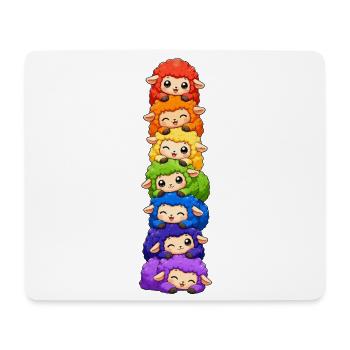 Rainbow Sheep Pride Kawaii Cute Lgbtq Stack - Mouse Pad (horizontal) - white - Front