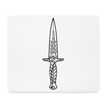 Minimalistisches schwarz-weiß Dolch-Line Art - Mousepad (Querformat) - Weiß - Vorne