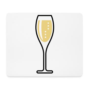 Glass Of Sparkling Wine (Oval / Closed / 2C) - Mouse Pad (horizontal) - white - Front