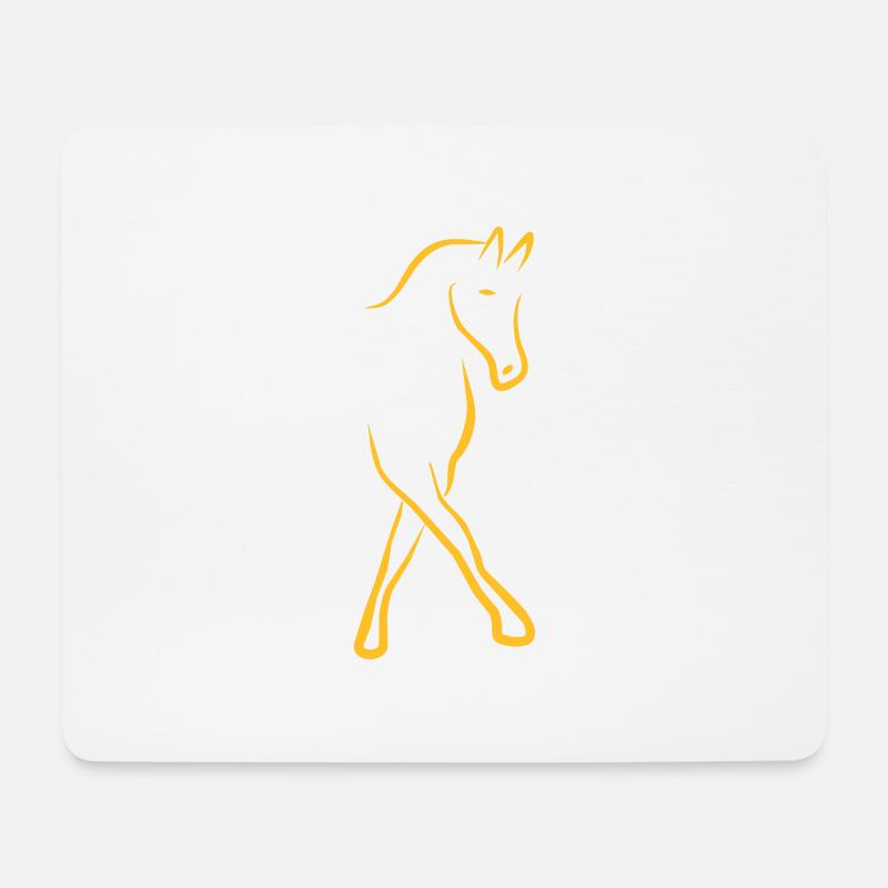 Pferd - Mousepad (Querformat) - Weiß