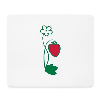 Erdbeere - Mousepad (Querformat) - Weiß - Vorne