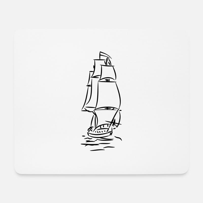 schiff - Mousepad (Querformat) - Weiß