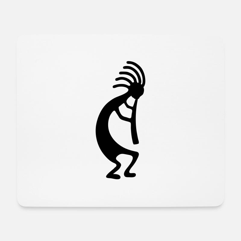 Kokopelli Flötenspieler-Musiksymbol music fun - Mousepad (Querformat) - Weiß