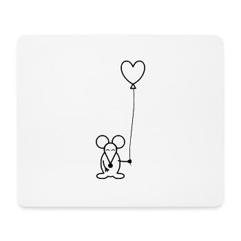 Souris avec ballon à air - Tapis de souris (format paysage) - blanc - Devant