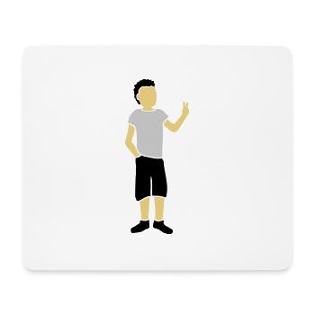 Jungendlicher Silhouette Peace Zeichen - Mousepad (Querformat) - Weiß - Vorne