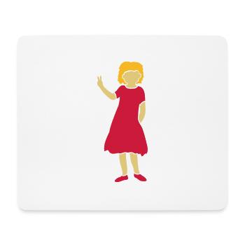 Mädchen Silhouette Peace Zeichen - Mousepad (Querformat) - Weiß - Vorne