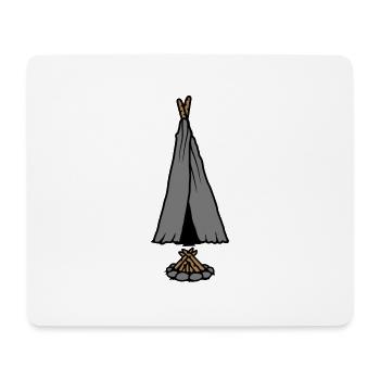 Conception de tente de feu de camp de camping - Tapis de souris (format paysage) - blanc - Devant