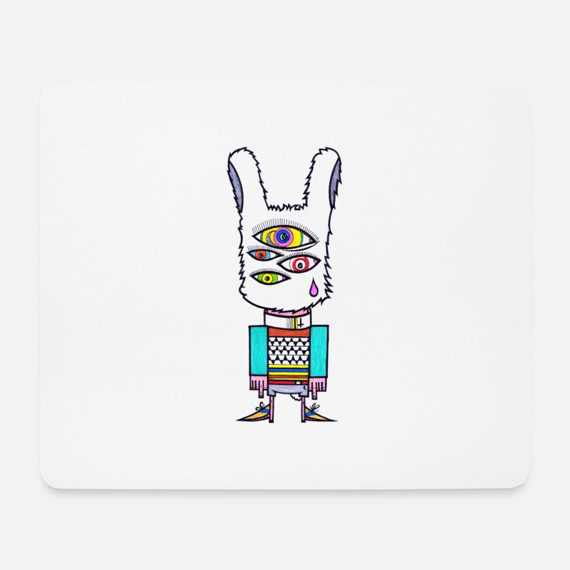 Augen Hase - Mousepad (Querformat) - Weiß