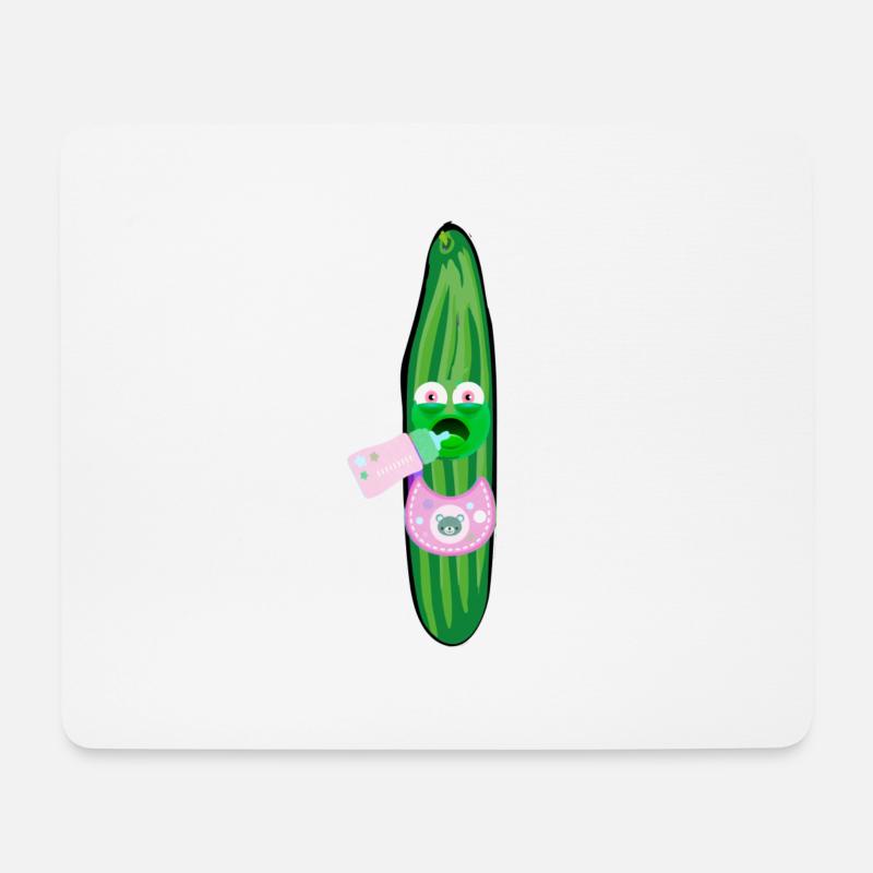Launische Gurke, Gurken, Comic, Gurke, Baby - Mousepad (Querformat) - Weiß