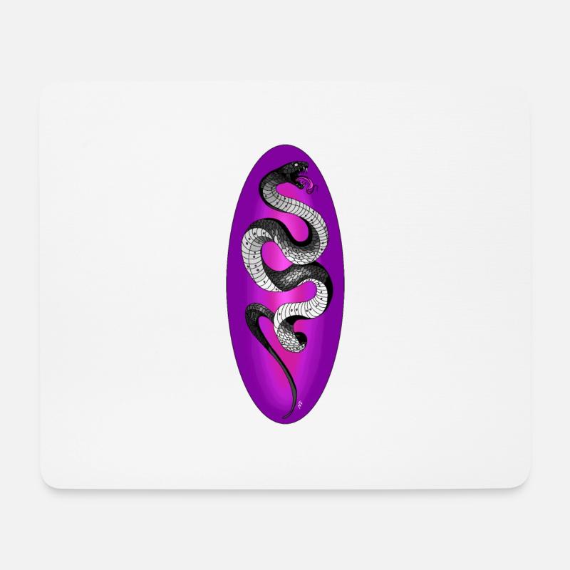Schwarze Schlange - Mousepad (Querformat) - Weiß
