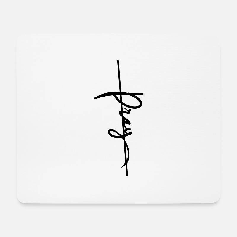 Pray / Beten - Schriftzug - Mousepad (Querformat) - Weiß